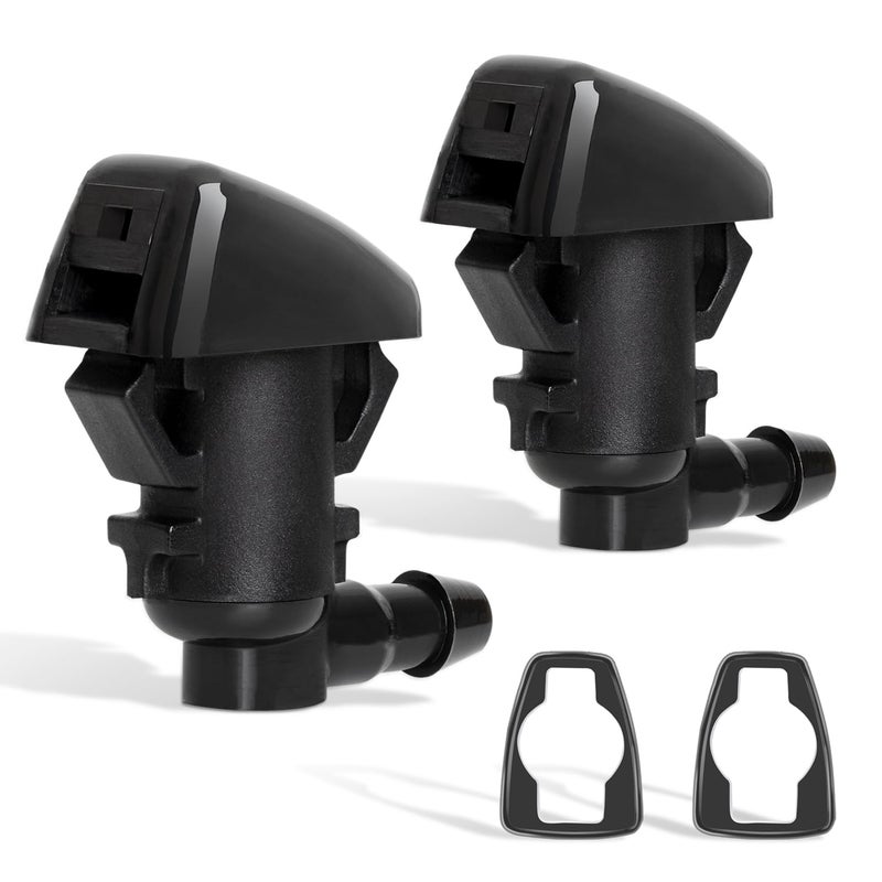 Belleone 2PCS Front Windshield Washer Nozzle Fit for 2008-2012 Jeep Liberty, 2006-2010 Jeep Commander, 2007-2011 Dodge Nitro, Replacement for Part # 55157319AA 4806312AA, Spray Jet Kit - Image 1